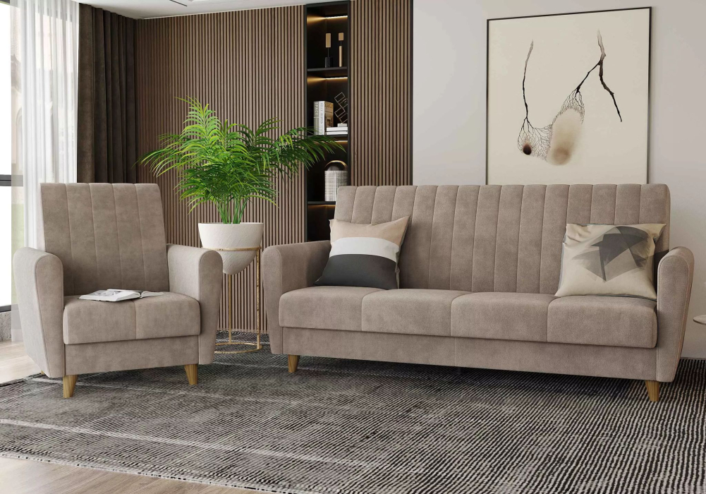 Диваны с ящиком для белья, Диван прямой Монако Велюр