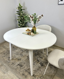 Стол Kenner 1000 M раздвижной, стекло белое сатин