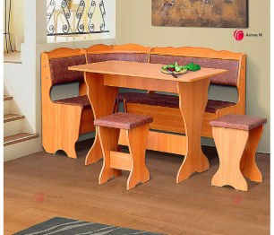 Кухонный уголок Уют-3, ЛДСП, кожзам