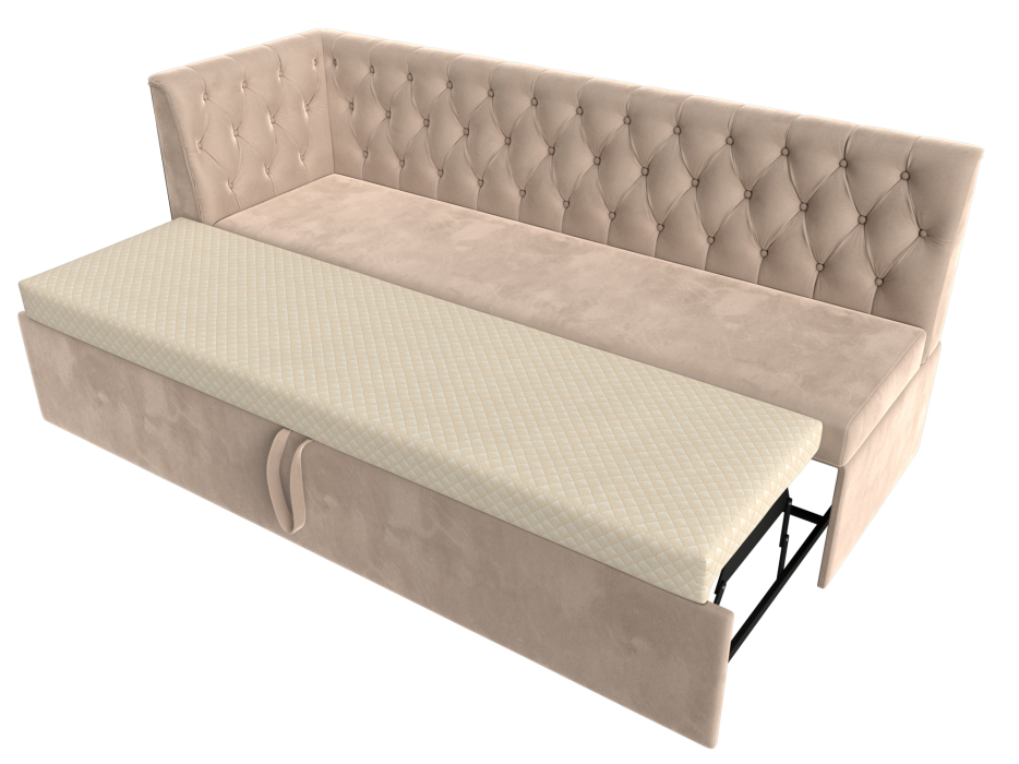 Диваны угловые кухонные, Диван кухонный Маркиз с углом слева, велюр