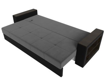 Диван прямой Дубай Лайт полки справа, велюр/экокожа