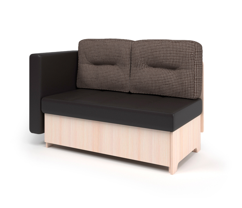 Диваны прямые кухонные, Кушетка Гамма Лайт левый, экокожа / Корфу