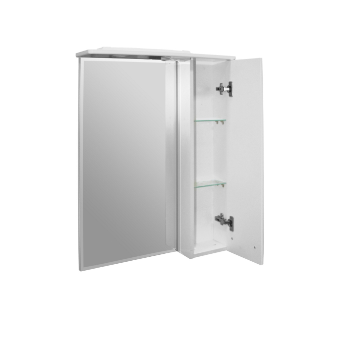 Шкафы с зеркалом, Шкаф навесной Альфа-64 NEW правый с подсветкой (высота 800) (ПВХ)