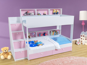 Двухъярусная кровать Golden kids 10, Белое Дерево