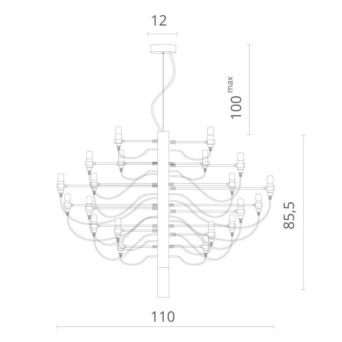 Люстра подвесная, Люстра подвесная MOLTO 110см