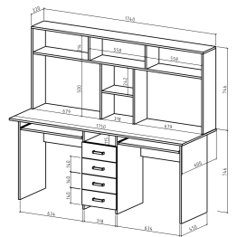 Письменный стол Лайт-11К с надстройкой