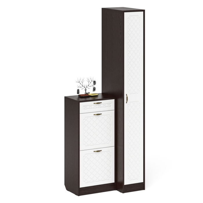 Прихожие, Обувница П-6 с пеналом П-6-500 фрезеровка ромб