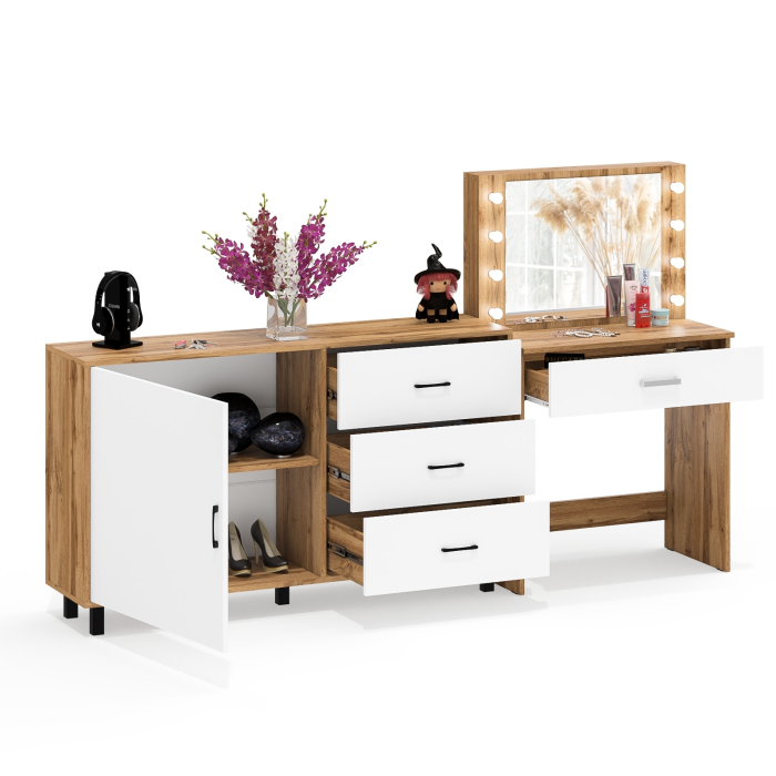 Туалетные столики, Комод ящики и дверка 122-1504 и туалетный столик с подсветкой СТ-4