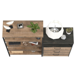 Открытый стеллаж с полками и комод с ящиками Трувор