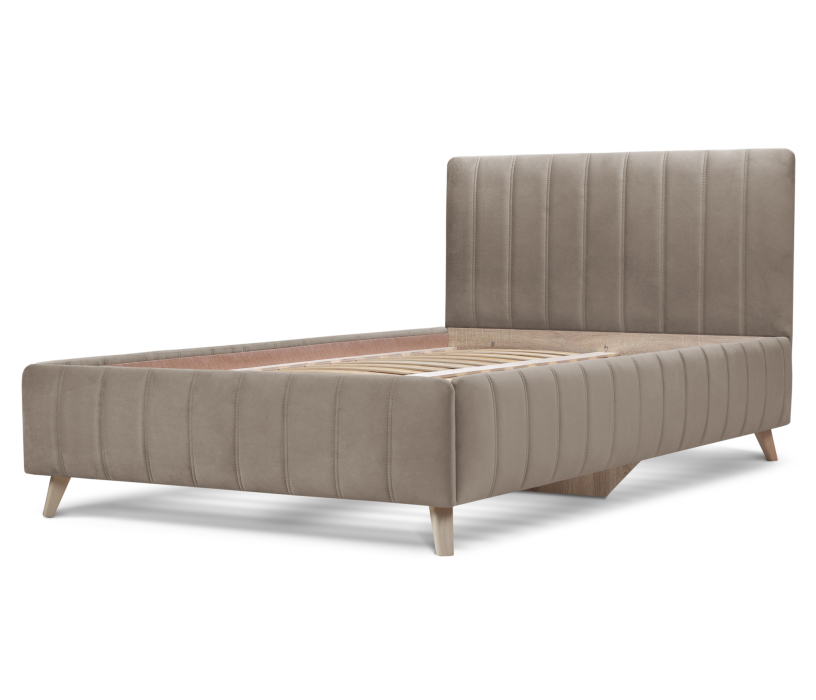 Двуспальные, Кровать с мягким изголовьем Монако 140, микровелюр