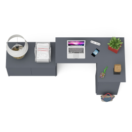 Тумба широкая Мори 900 и угловой стол компьютерный Мори правый