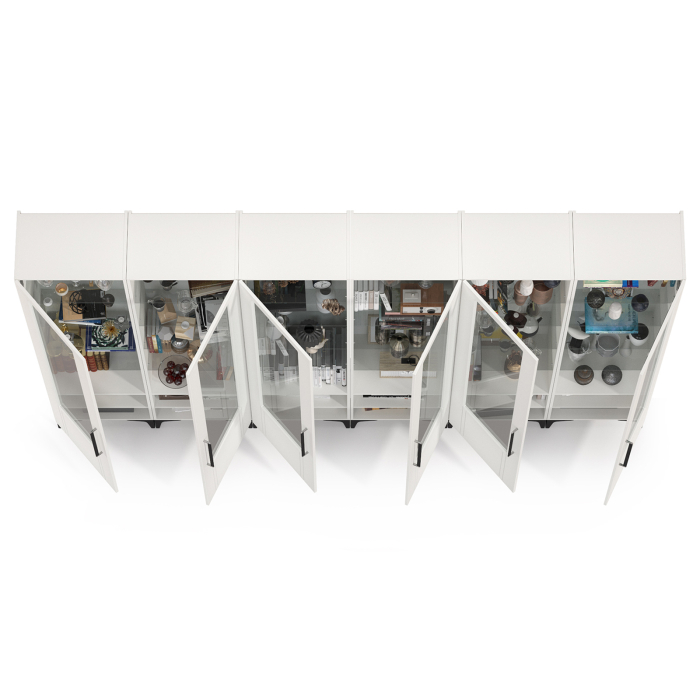 Стенки для гостиной, Шкафы в библиотеку - шесть дверок со стеклом Валенсия № 132