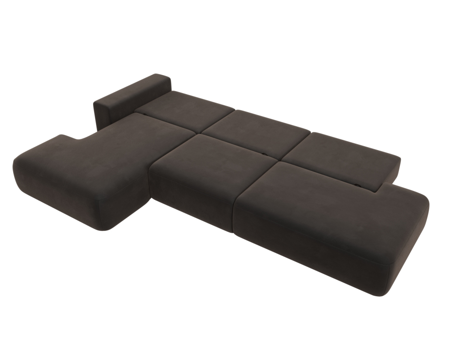 Диваны угловые в гостиную, Диван угловой Лига-036 Модерн Лонг левый угол, велюр