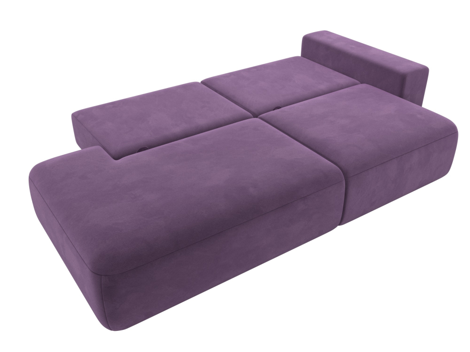 Диваны еврокнижки, Диван прямой Лига-036 Модерн подлокотник справа, микровельвет