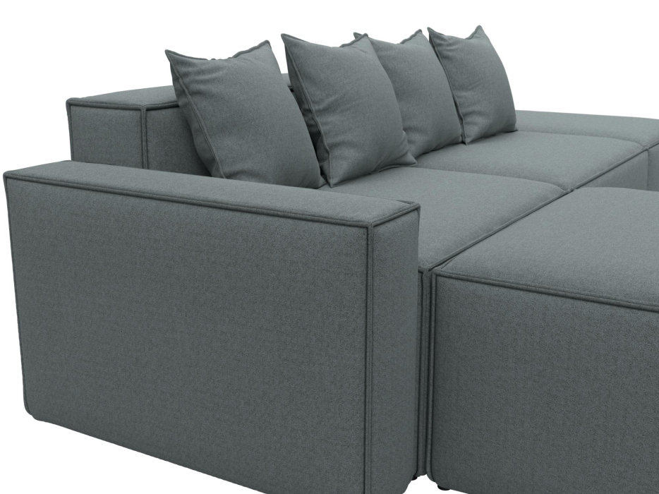 Диваны угловые в гостиную, Диван угловой модульный Лига-063 угол левый, рогожка Амур