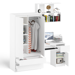 Стол компьютерный с ящиком МС-1 правый с навесной полкой и шкаф-комод МШ900.1 Мори