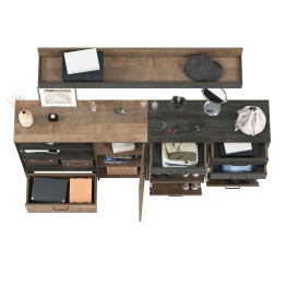 Комод-тумба в прихожую с навесной полкой и двумя обувницами с ящиками Трувор