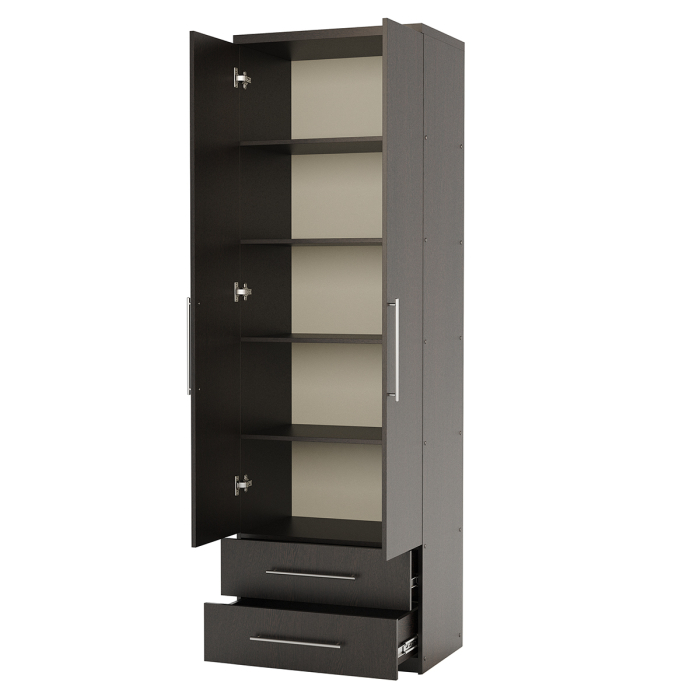 Для одежды, Шкаф с полками и ящиками Комфорт МПЯ-21 100х45 с зеркалами