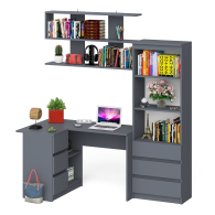 Домашние кабинеты, Уголок школьника Мори с угловым столом и полкой и стеллажом