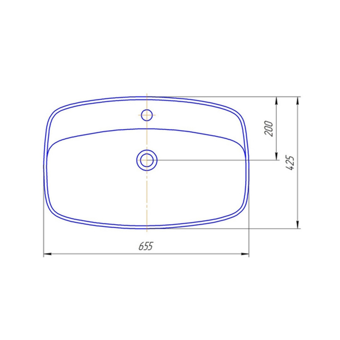 Раковины для ванных комнат, Умывальник Купер-65*43 ш*г  на столешницу (Kirovit)