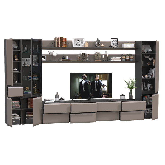 Стенки для гостиной, Стенка в гостиную модульная Сидней комплектация № 115