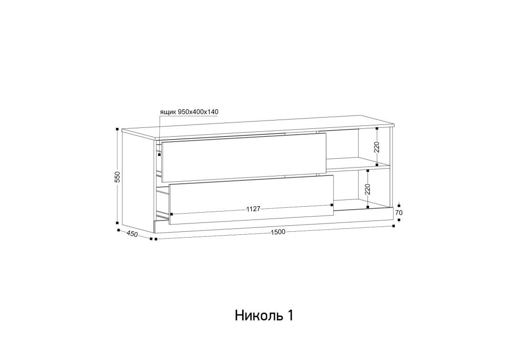 ТВ-тумбы, Тумба под ТВ Николь 3