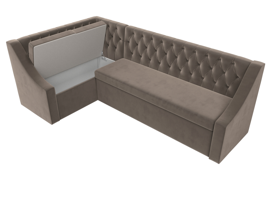 Диваны угловые кухонные, Кухонный угловой диван Мерлин правый угол велюр