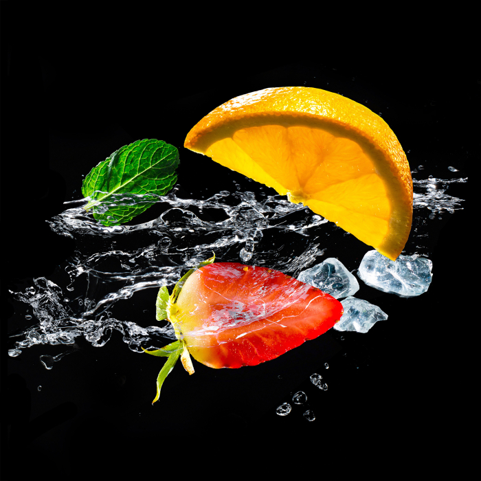 Стеновые панели/Фартуки, Интерьерная панель из стекла 500*600*6 мм MGF56_фрукты