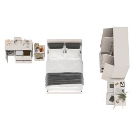 Набор мебели из пяти предметов в спальню Афина с кроватью на 1400