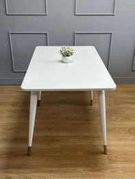 Стол Kenner 900 K раздвижной, стекло белое сатин