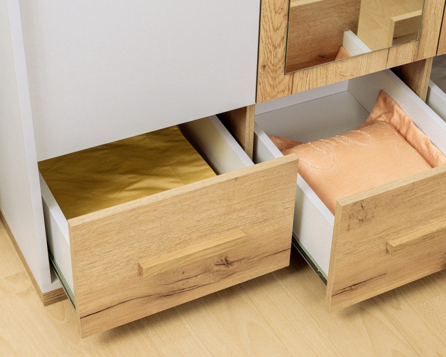 Шкафы двухстворчатые, Шкаф для одежды и белья Айрис 444, дуб