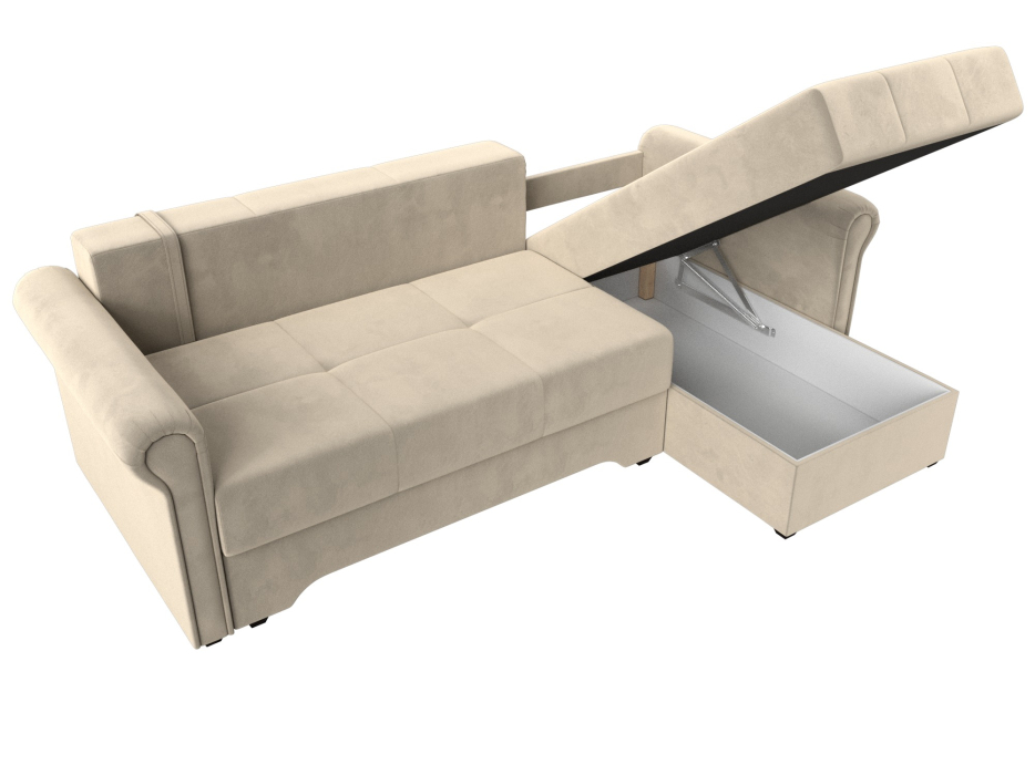 Диваны угловые в гостиную, Угловой диван Леон правый угол, микровельвет