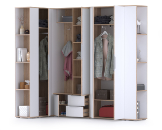 Угловая прихожая с зеркалом Куба НМ № 16