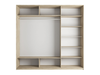 Шкаф-купе Прайм 3-х дверный Стекла белые/Зеркало/Доводчики 180х57х230