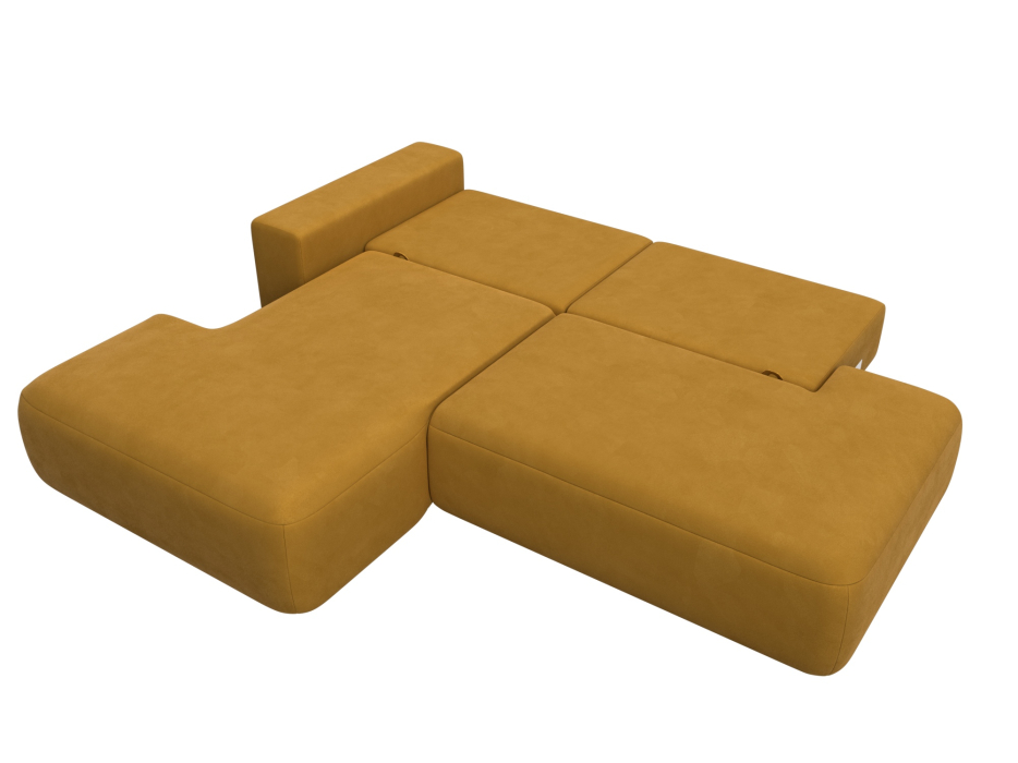 Диваны угловые в гостиную, Диван угловой Лига-036 НПБ Модерн левый угол, велюр BRUT