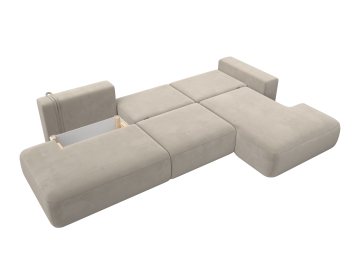 Диван угловой Лига-036 Модерн Лонг правый угол, микровельвет