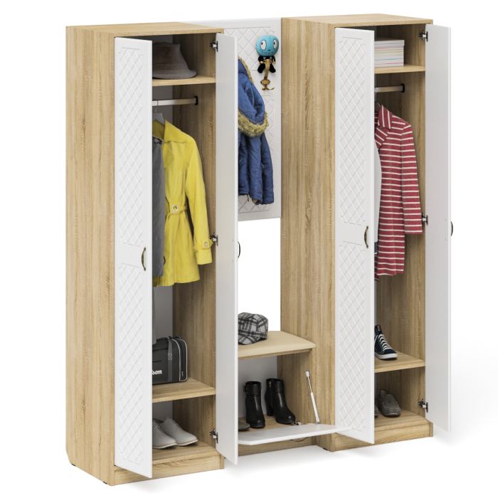 Прихожие, Модульная мебель для прихожей П-6 № 9 МДФ фрезеровка ромб