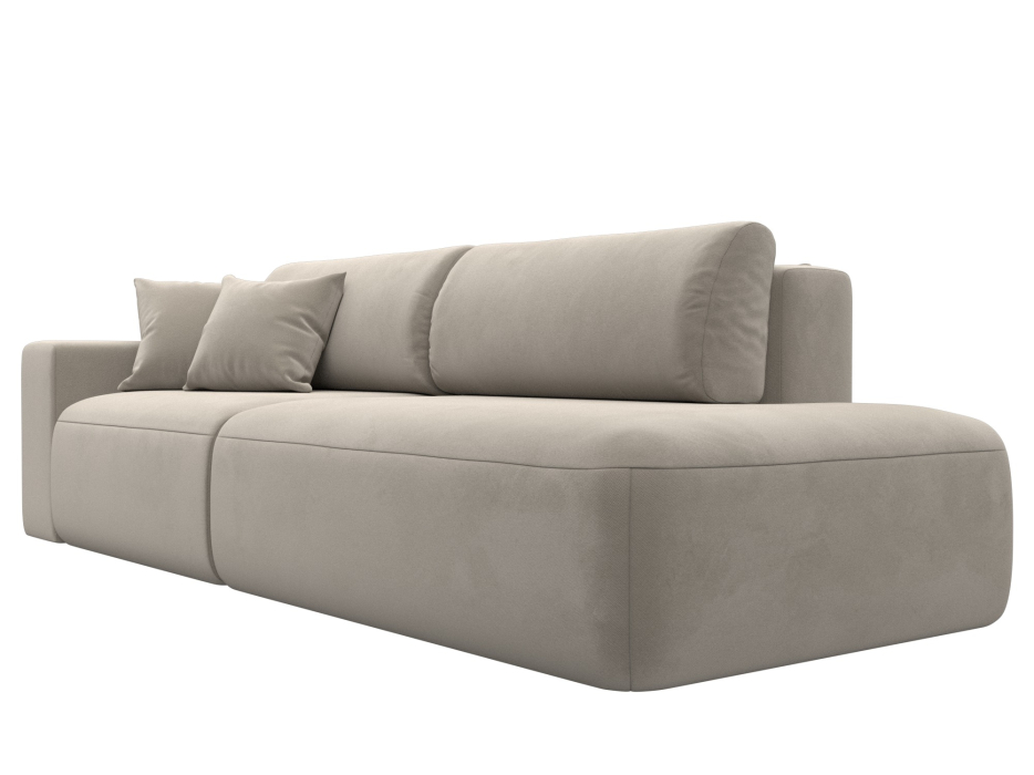 Диваны еврокнижки, Диван прямой Лига-036 Модерн подлокотник слева, микровельвет