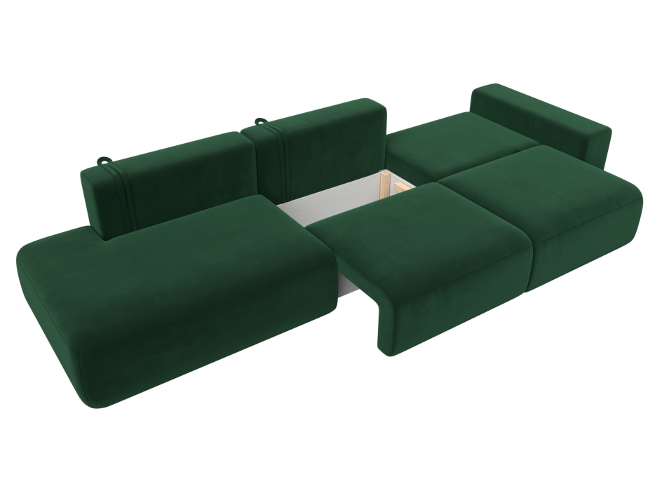 Диваны еврокнижки, Диван прямой Лига-036 Модерн Лонг подлокотник справа, велюр