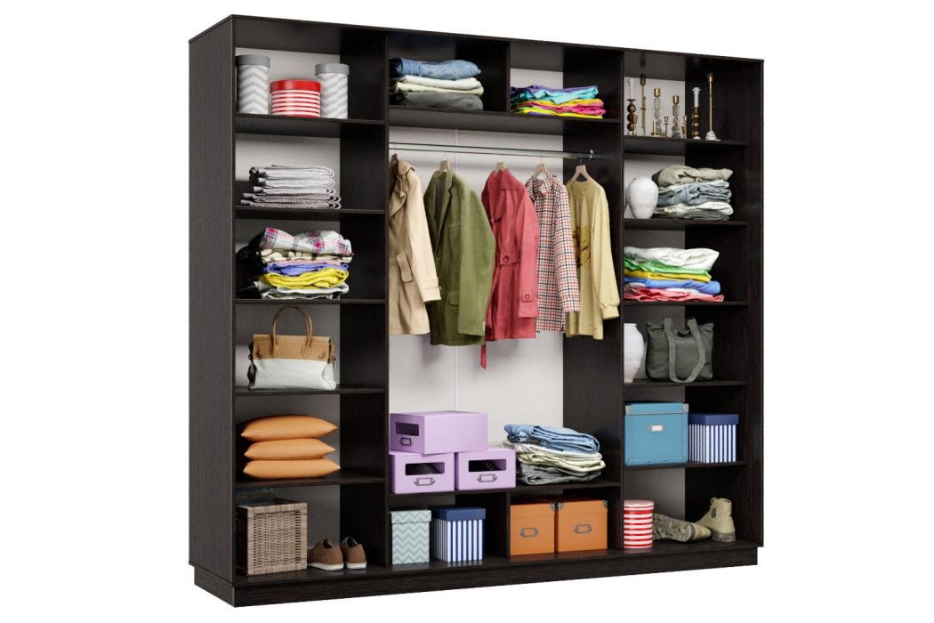 Шкафы-купе 3-х дверные, Шкаф-купе Премьер Лайт 64 (01;02;01) трехдверный