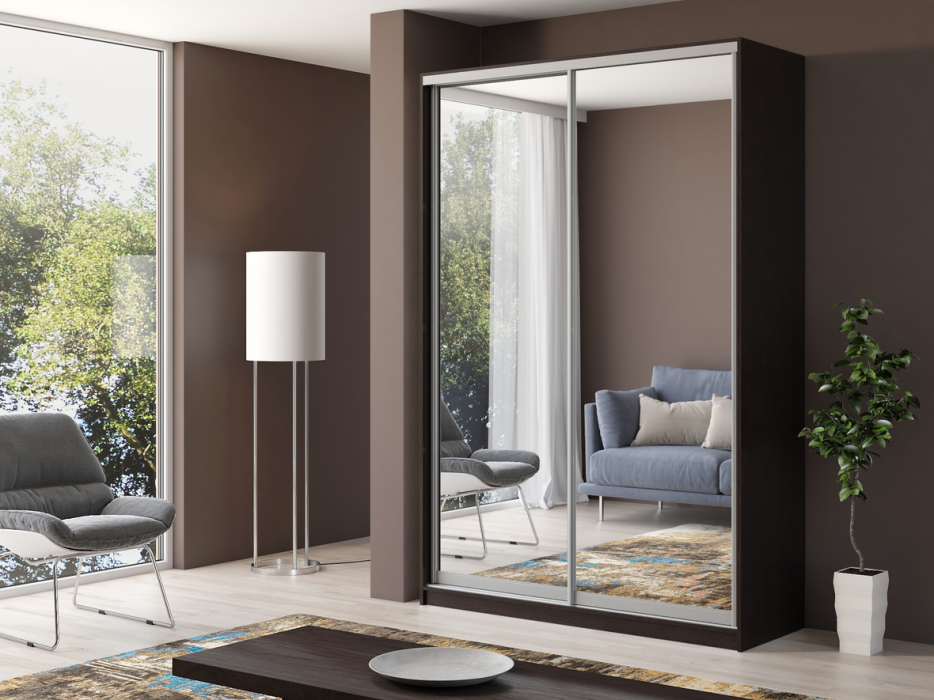 Шкафы-купе, Шкаф купе 2-х дверный Айсберг 170 зеркало