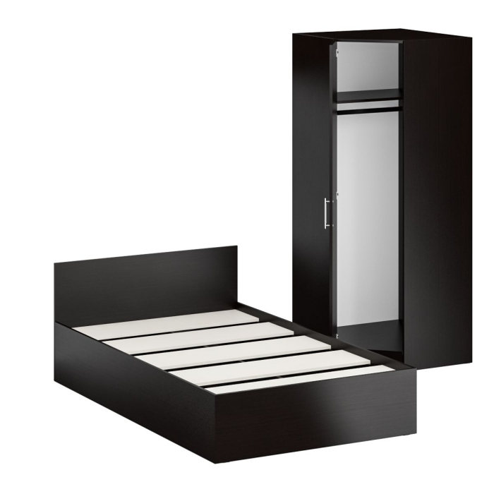 Спальные гарнитуры, Кровать односпальная 1200 с угловым шкафом Стандарт