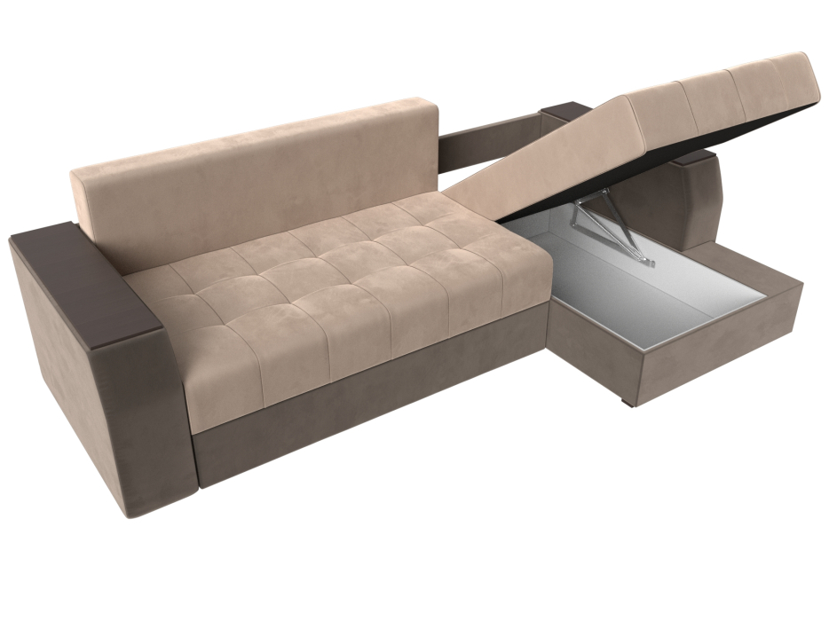 Диваны угловые в гостиную, Угловой диван Эмир БС правый угол, велюр