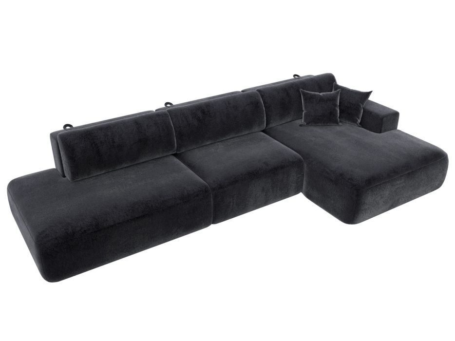 Диваны угловые в гостиную, Диван угловой Лига-036 НПБ Модерн Лонг правый угол, велюр TOWER