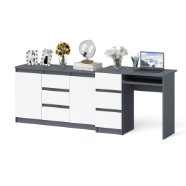 Тумба-комод Мори МК1200.3 и Мори стол компьютерный МС-6 левый