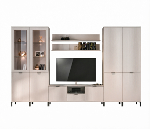 Набор для гостиной с двумя витринами Турин Кашемир серый/МДФ Кашемир