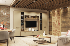 Стенки для гостиной, Модульная гостиная Грейс композиция 9  Гикори Джексон Темный