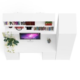 Компьютерный стол МС-2 с верхней полкой и пеналом для вещей Мори