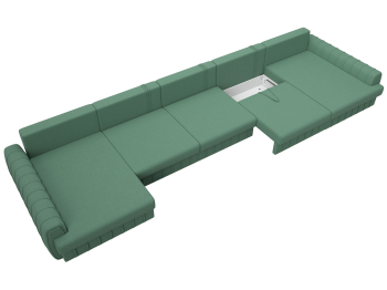 Диван П-образный Лига-057 НПБ МегаЛонг, рогожка Амур