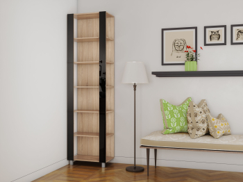 Стеллаж модульный Универсальный 35х60х220 Черное стекло